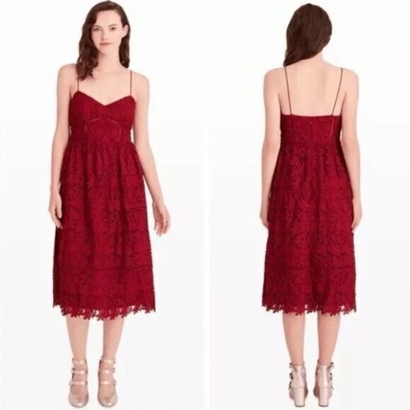 Club Monaco Dresses & Skirts - Club Monaco Bolari Lace Midi Dress - Dark Cherry / Rouge, Size 2